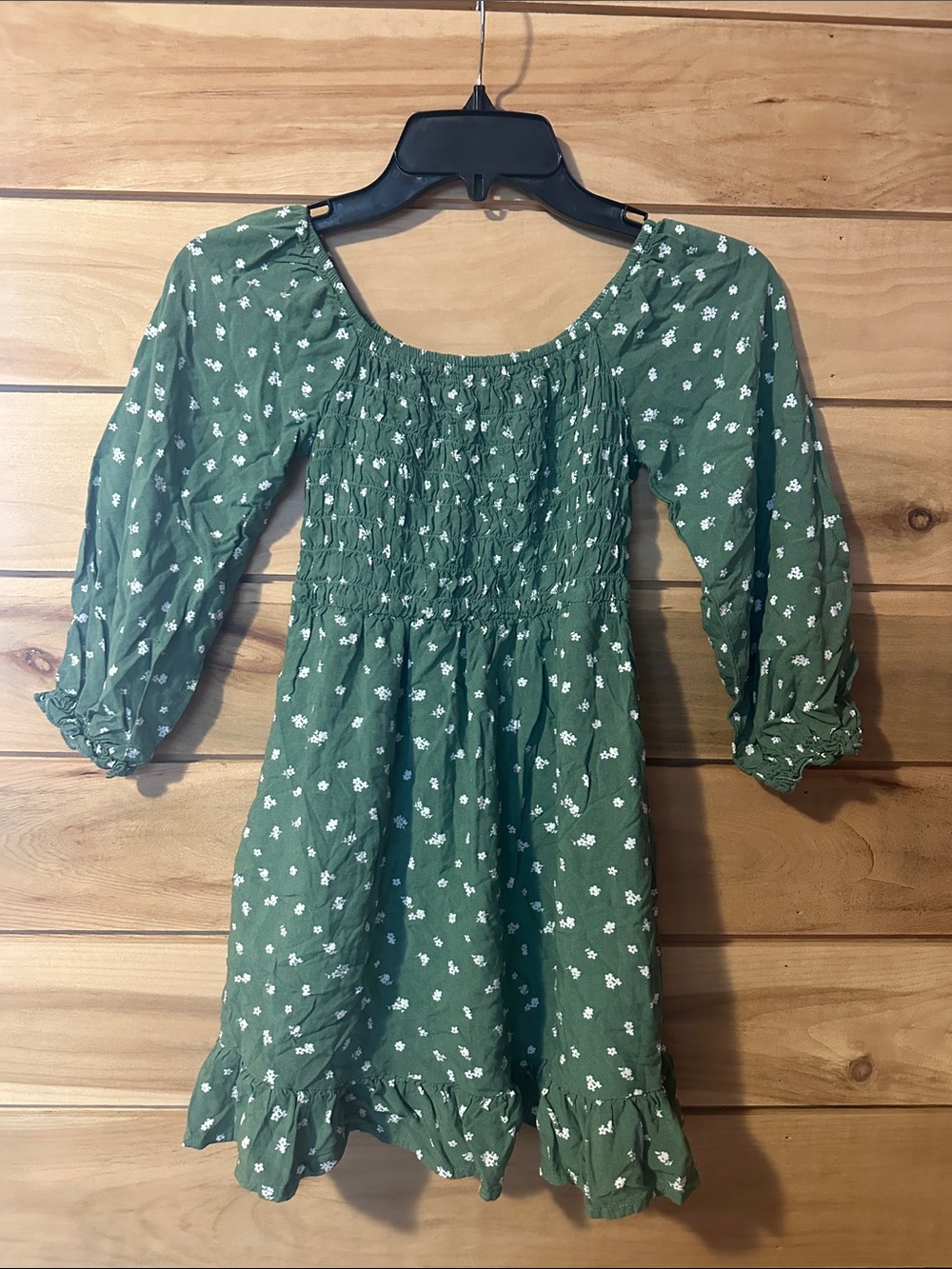 Market & Spruce Girls Smocked Puff Long Sleeve Dress Size 8